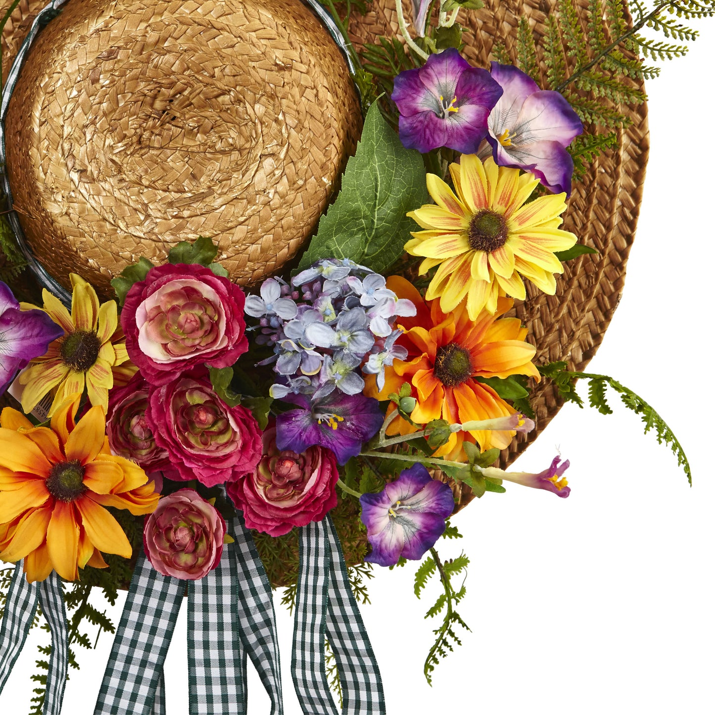 18" Mixed Floral Hat Wreath