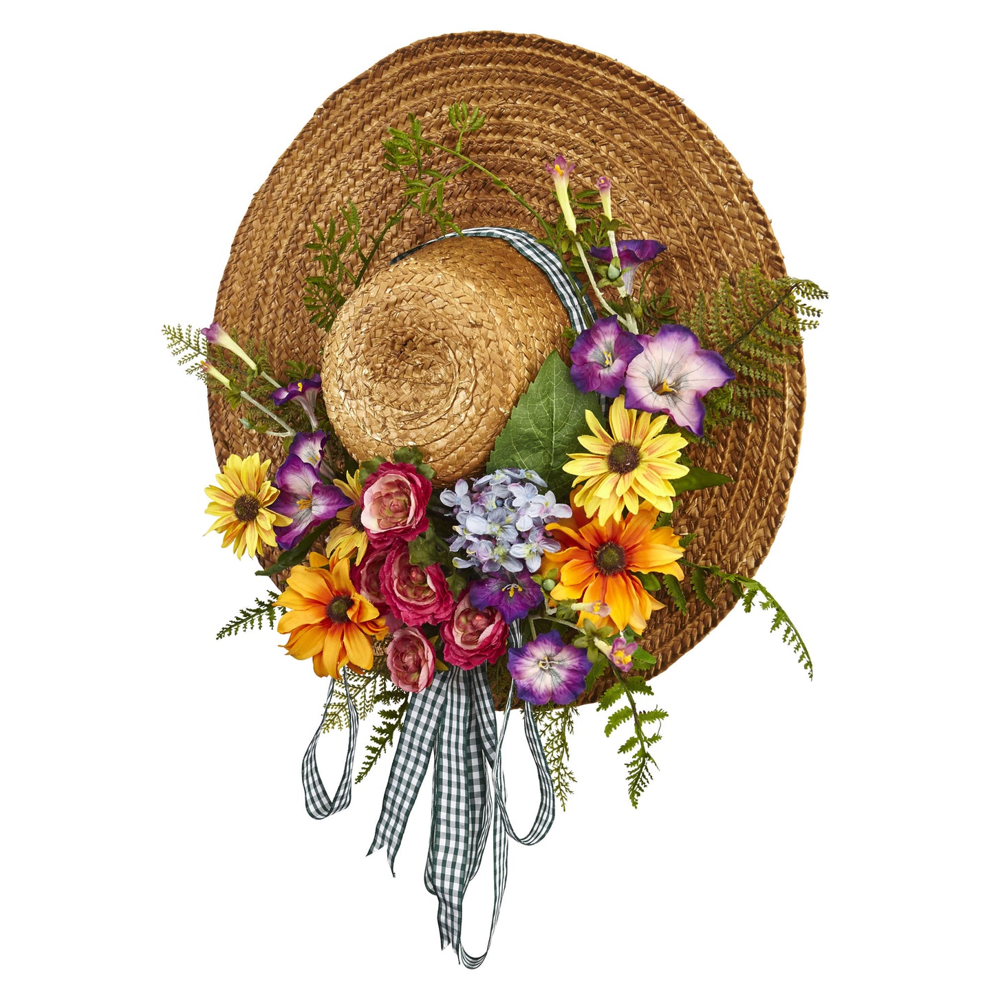 18" Mixed Floral Hat Wreath