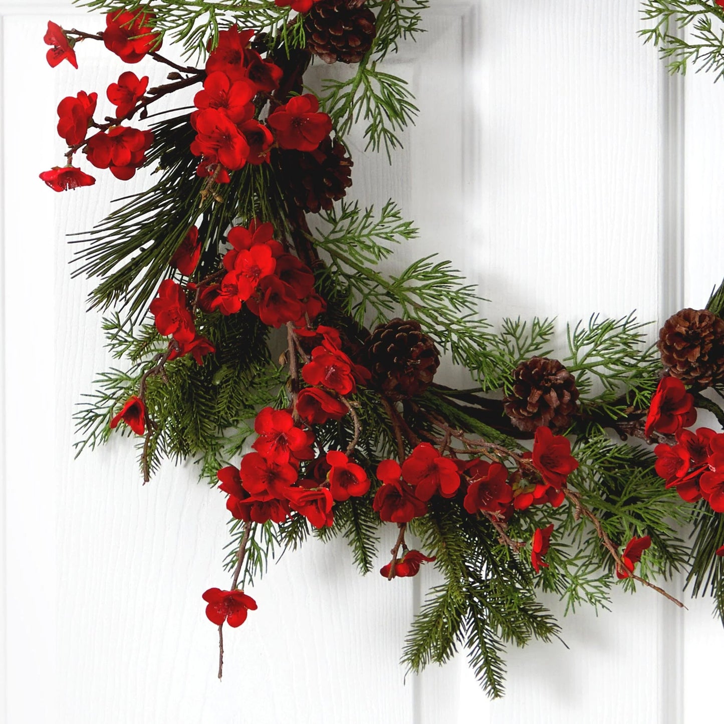 24" Plum Blossom Pine Wreath