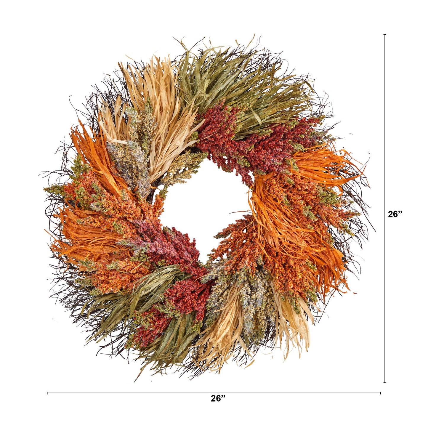26" Sorghum Harvest Artificial Wreath