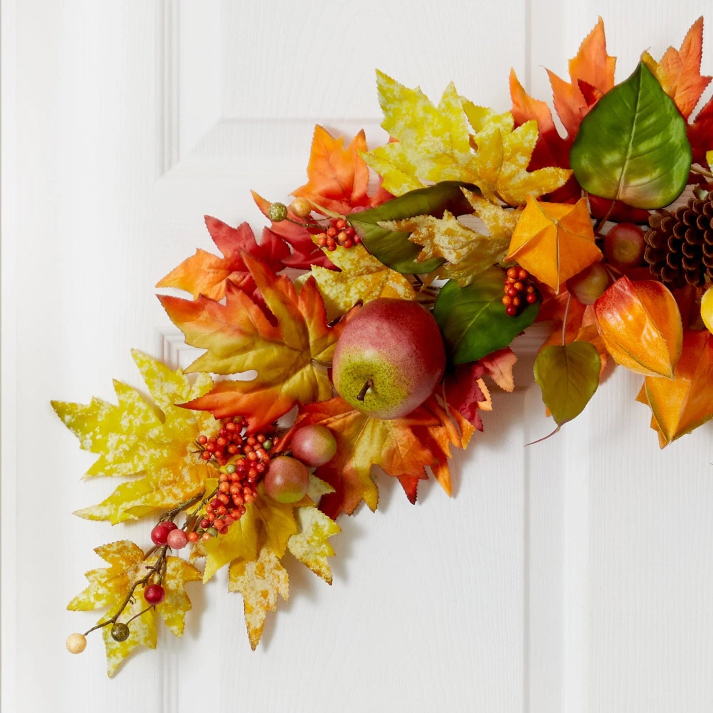 38" Autumn Maple Leaf Berry Artificial Swag