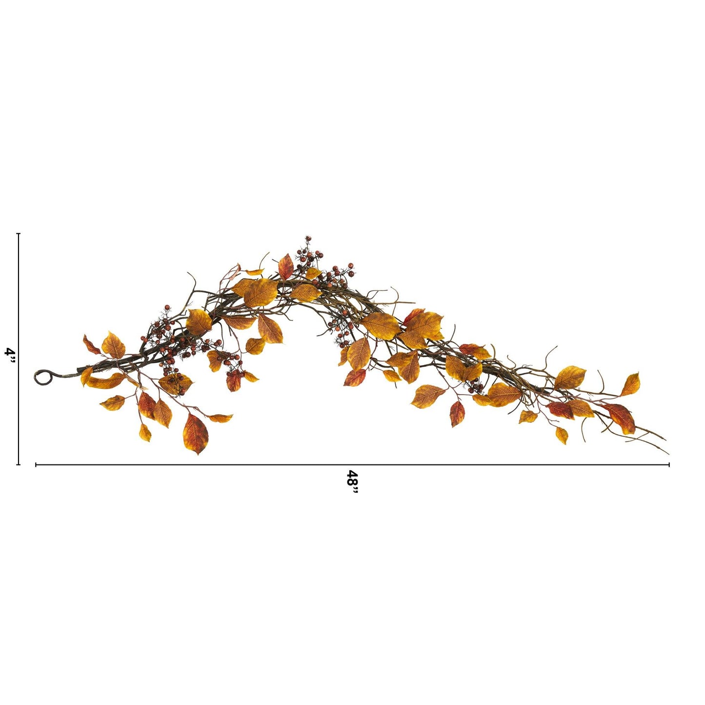 4' Fall Foliage Berries and Twig Artificial Garland