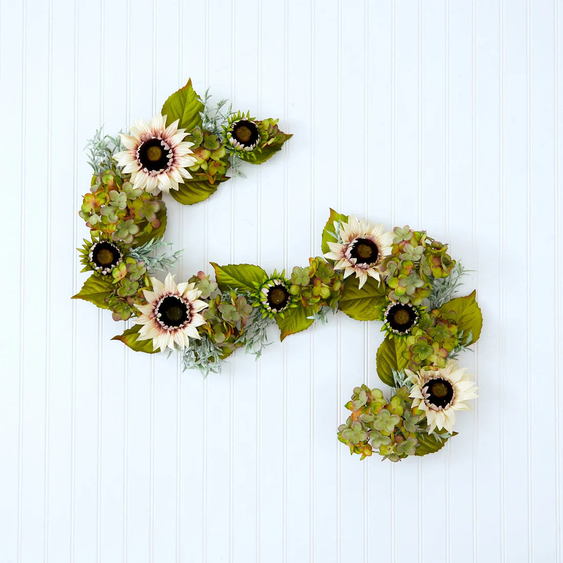 5' White Sunflower and Hydrangea Artificial Garland