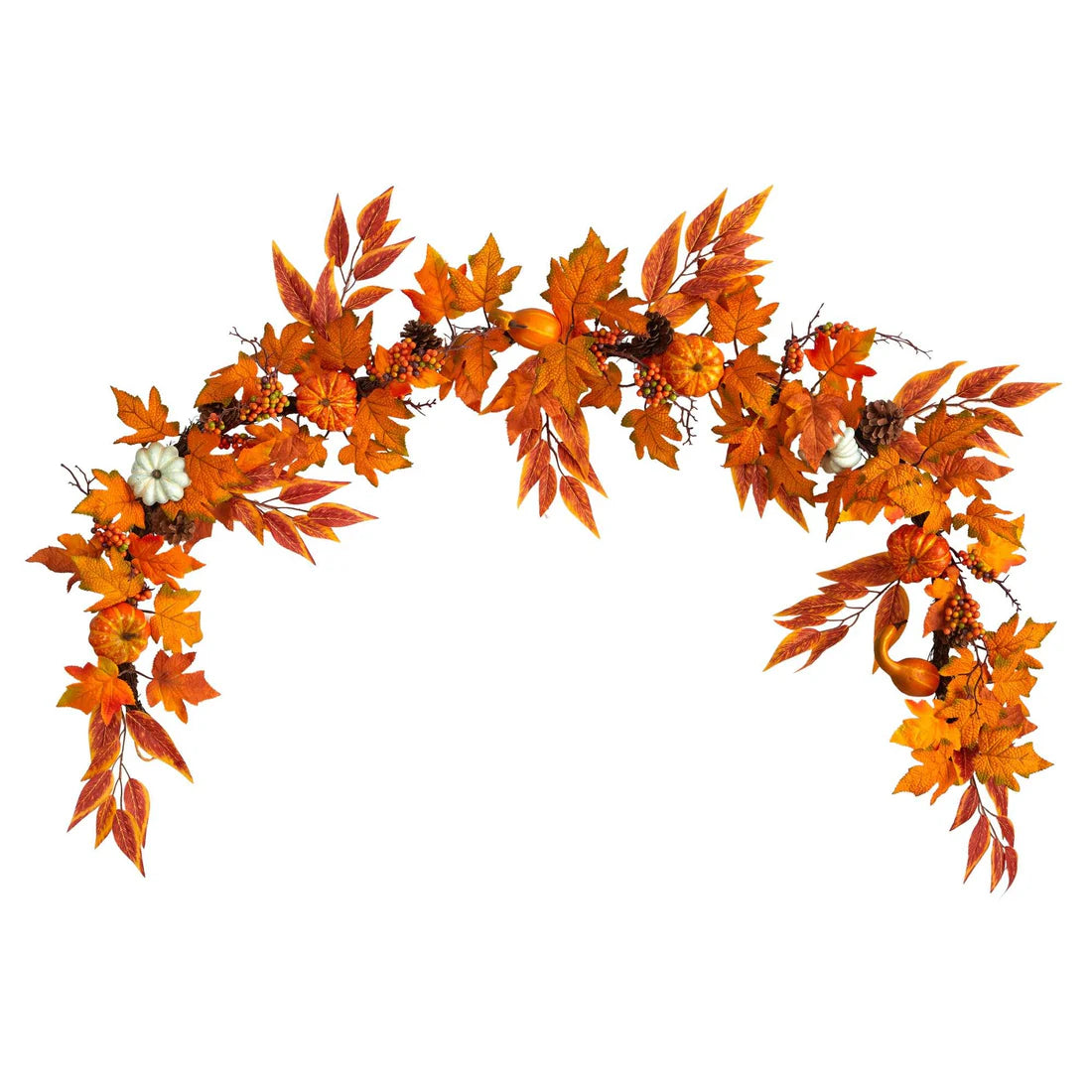 6’ Maple Leave, Pumpkin and Pinecone Artificial Garland