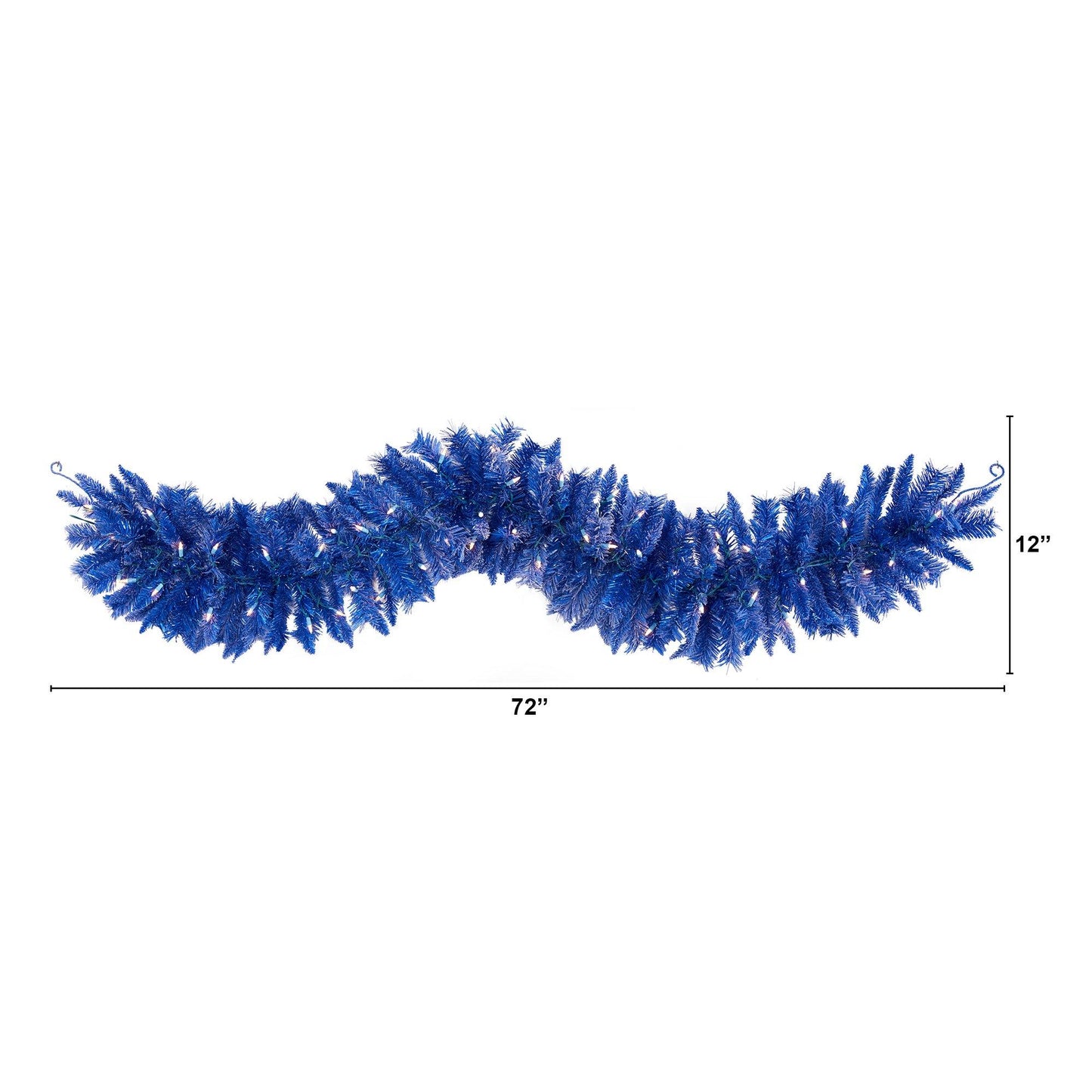 6' x 12" Blue Garland with 140 TIPS and 50 Lights