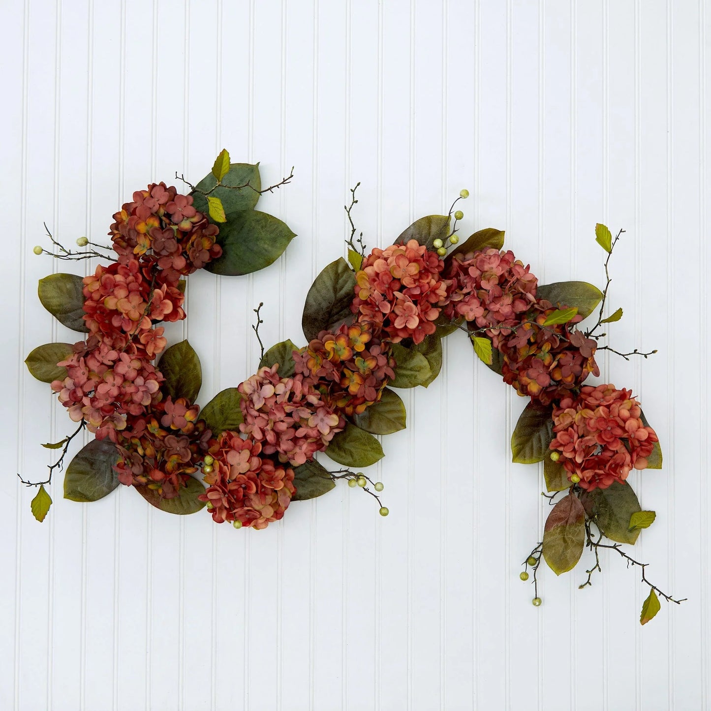 6' Fall Hydrangea and Berry Artificial Autumn Garland