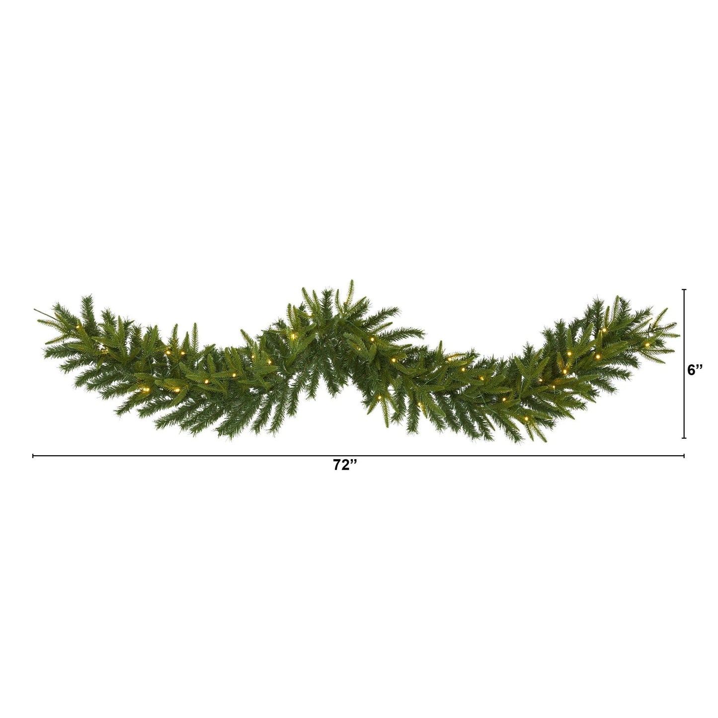 6’ Green Pine Christmas Garland with 35 LED Lights