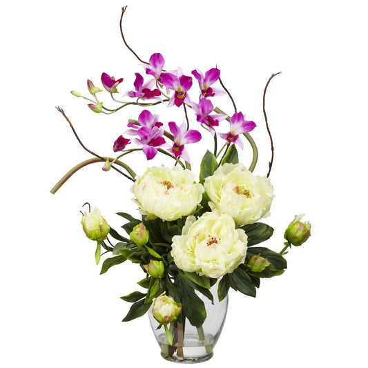 Peony & Orchid Arrangement White