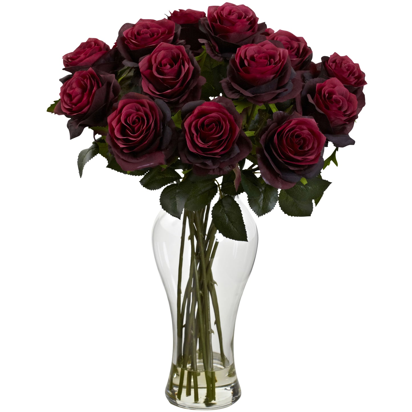 Blooming Roses w/Vase Burgundy