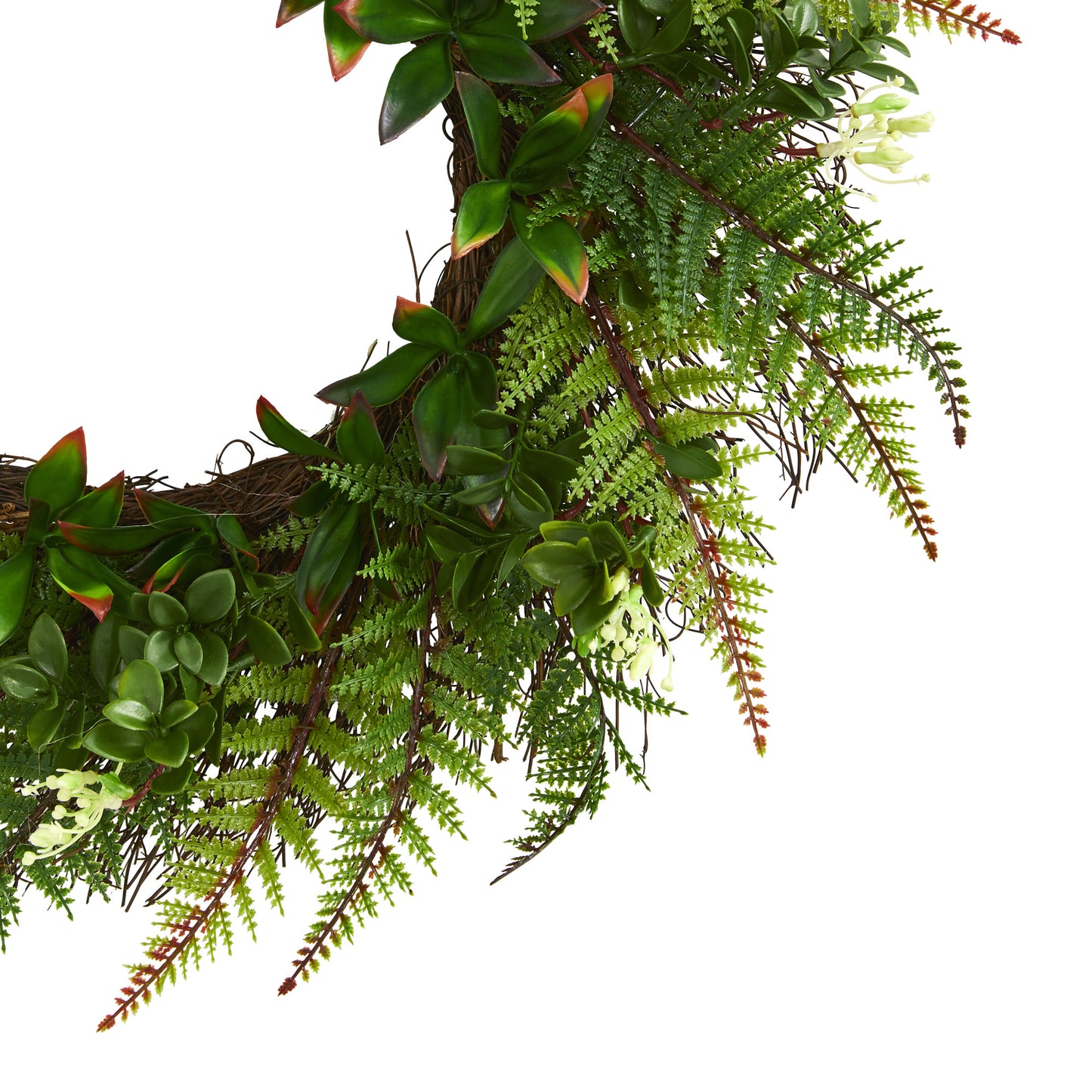 23" Assorted Fern Wreath UV Resistant (Indoor/Outdoor)