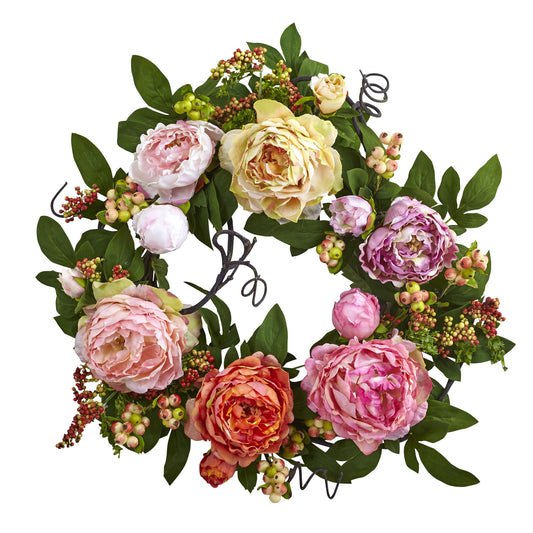 20'' Peony Wreath