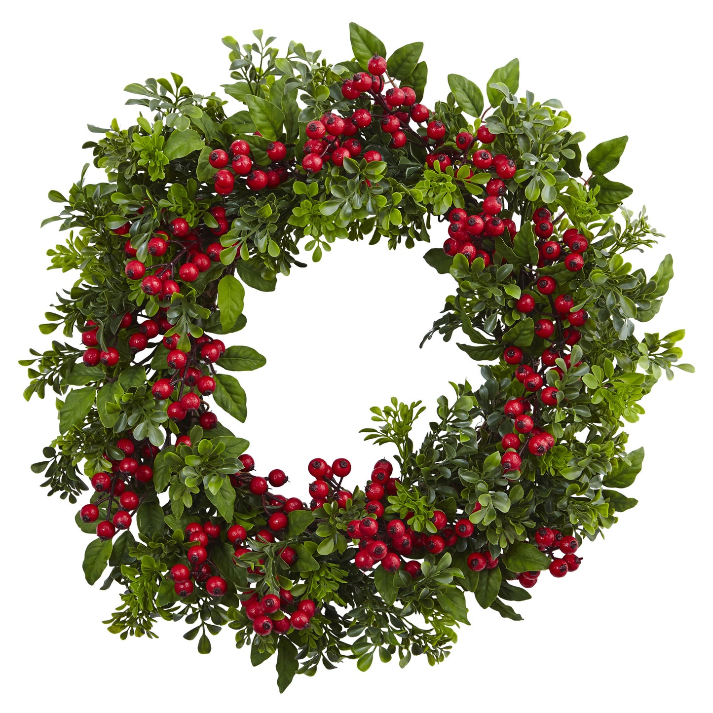 24" Berry Boxwood Wreath