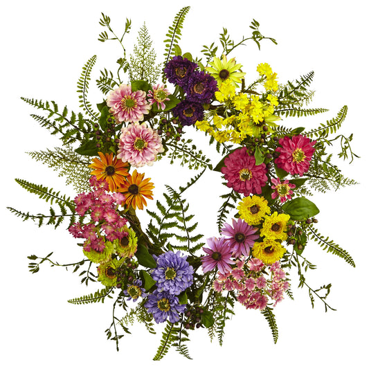 22" Mixed Floral Wreath