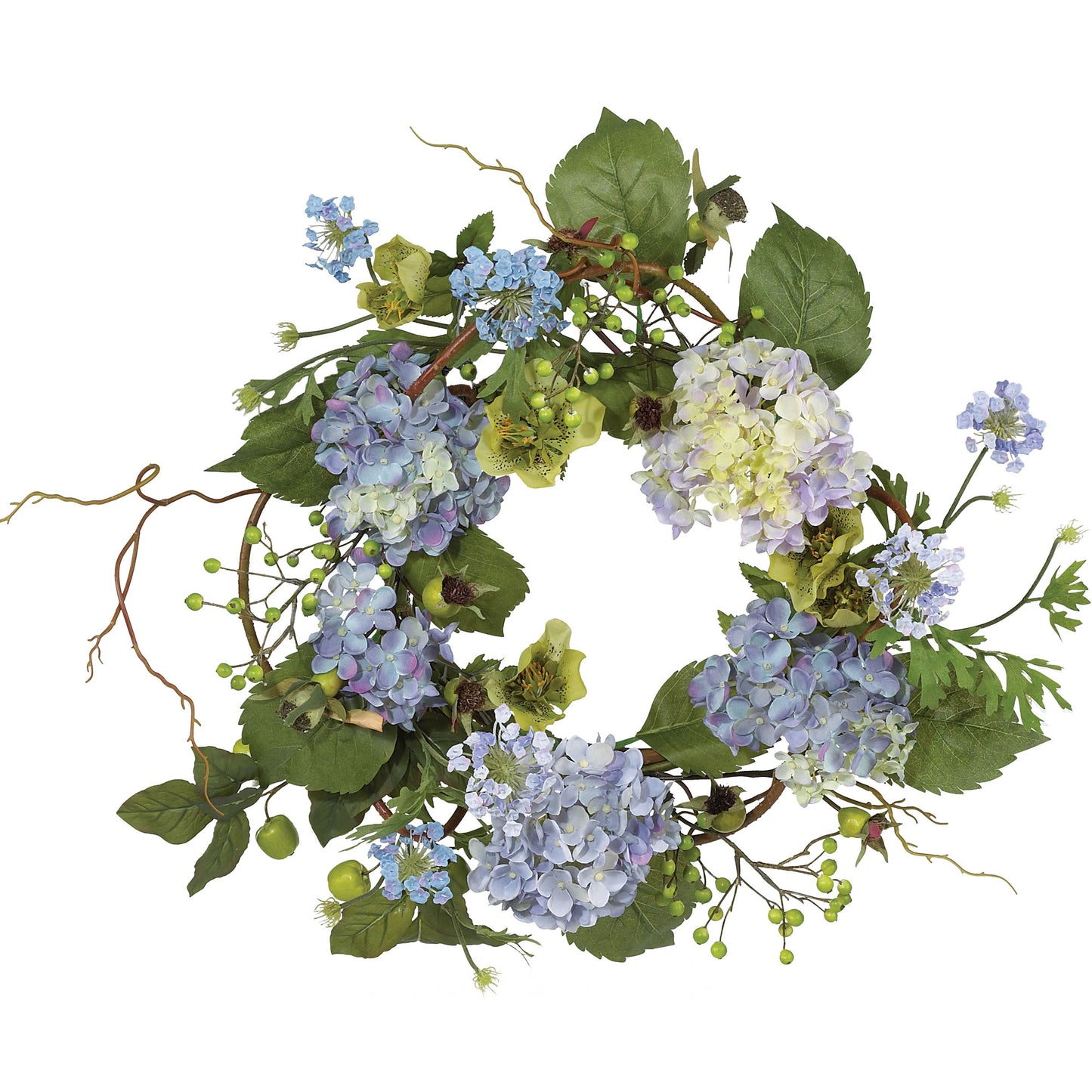 20" Hydrangea Wreath - Blue