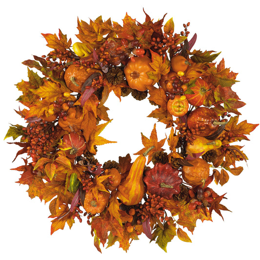 28" Pumpkin Wreath