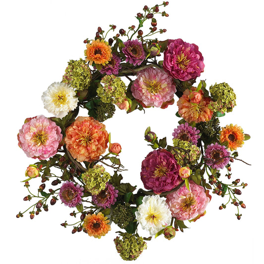 24" Peony Wreath