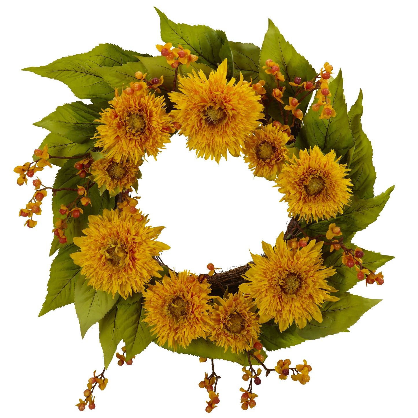 22" Golden Sunflower Wreath