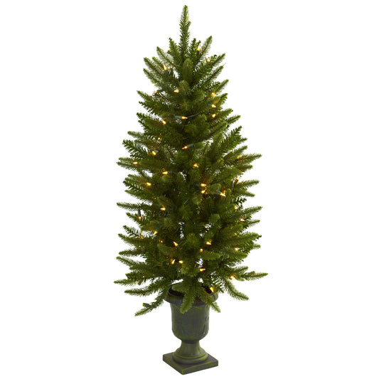 4' Christmas Tree w/Urn 100 Clear Lights & 242 Tips