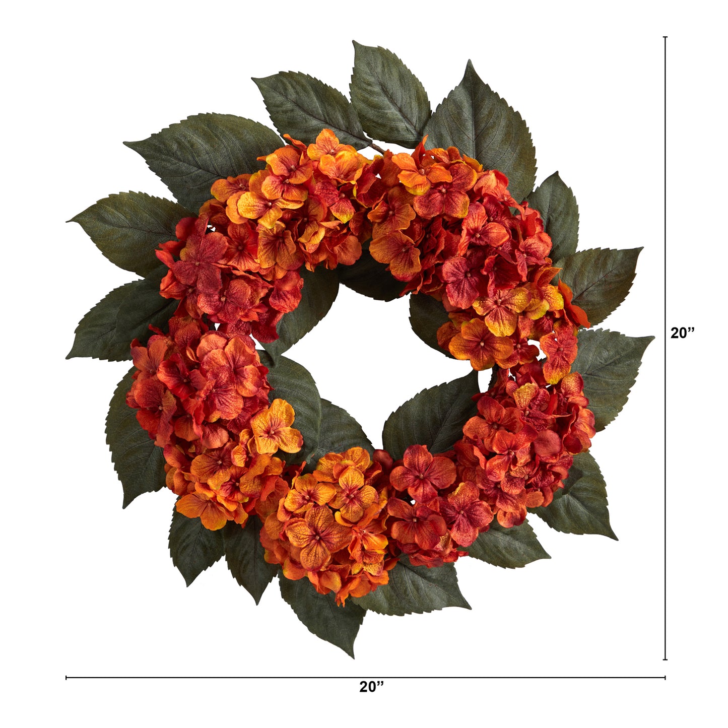 20" Autumn Hydrangea Artificial Wreath