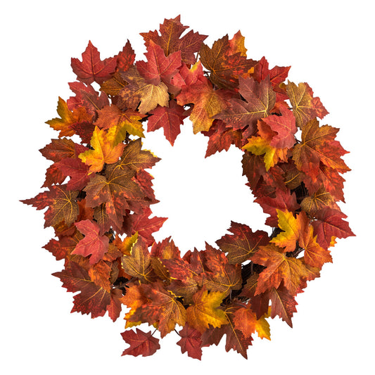 22” Maple Leaf Artificial Wreath