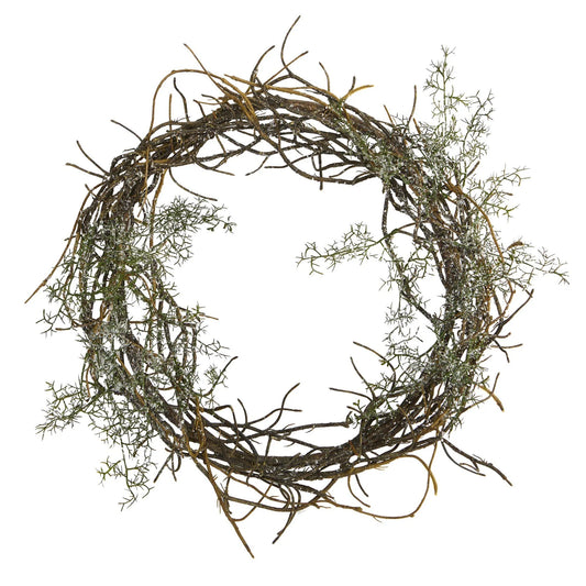 17" Frosted Twig Wreath