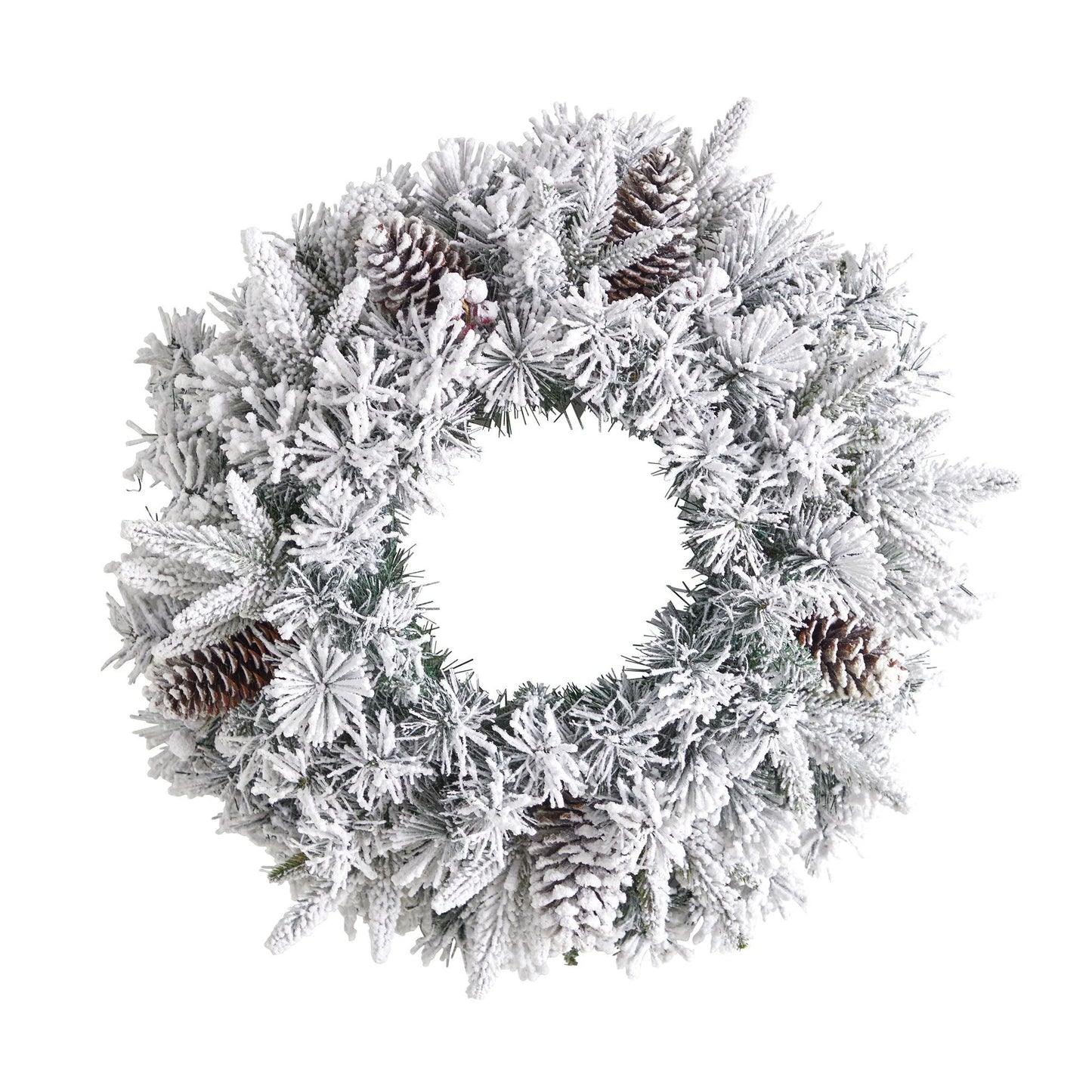 20" Flocked Christmas Wreath with 110 Tips and 35 LEDs