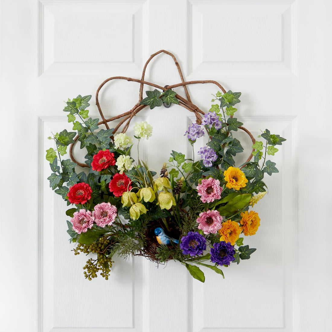 22" Spring Floral Wreath