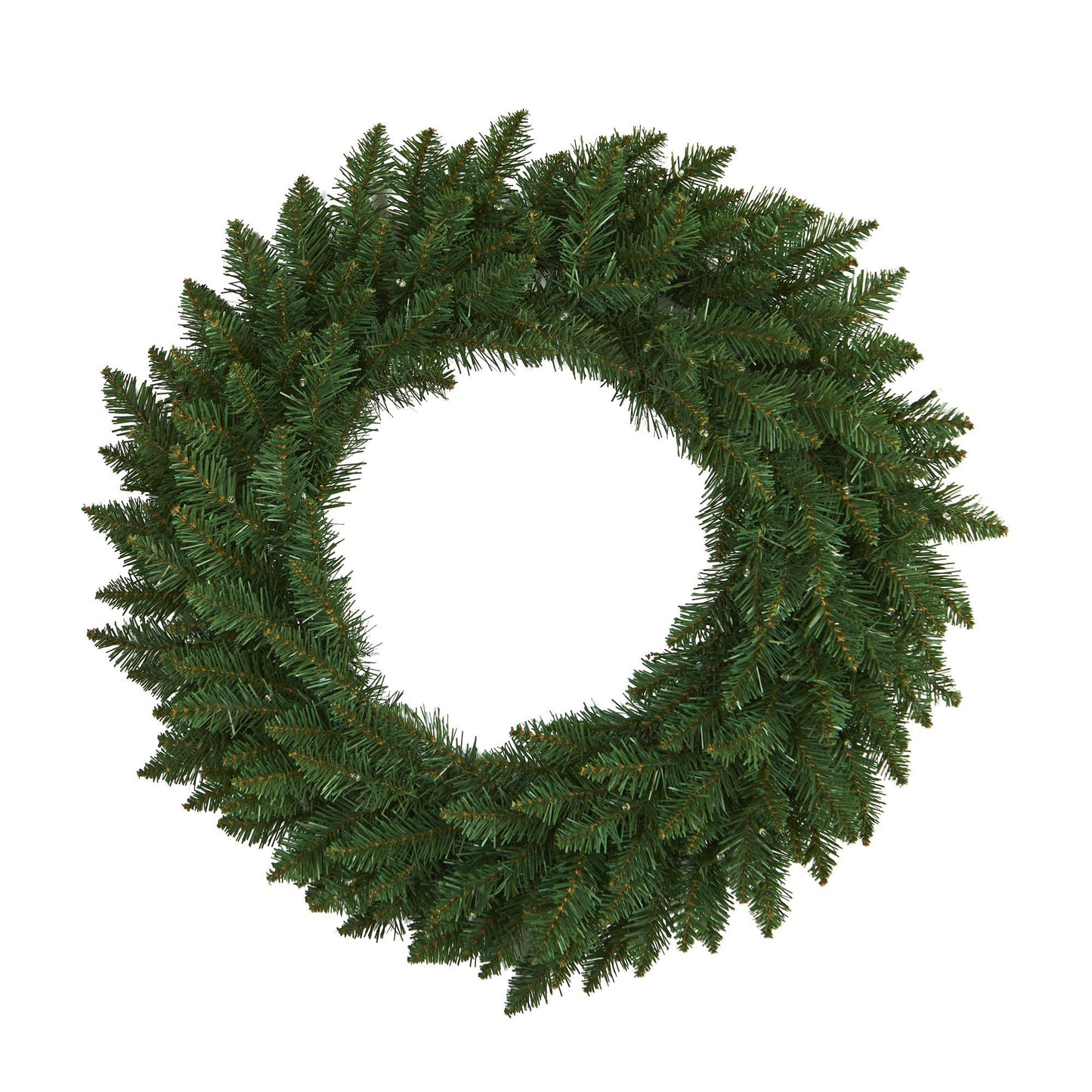 24" Green Pine Christmas Wreath with 35 Clear LED Lights