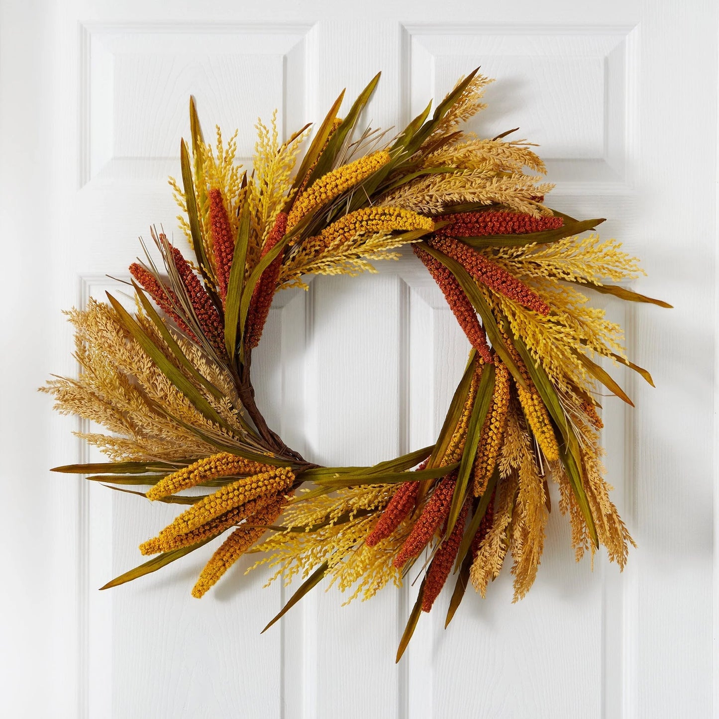 25" Sorghum Harvest Artificial Wreath