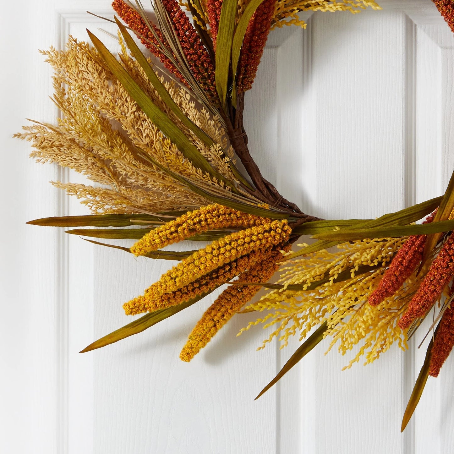 25" Sorghum Harvest Artificial Wreath