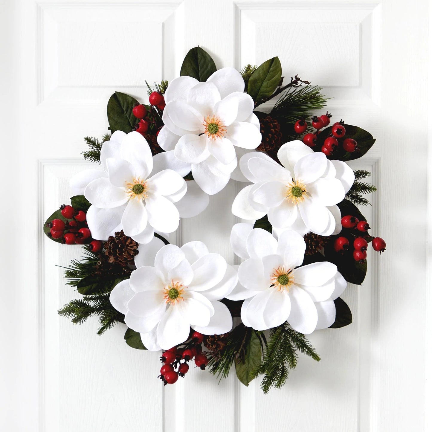 26" Magnolia Pine and Berries Wreath