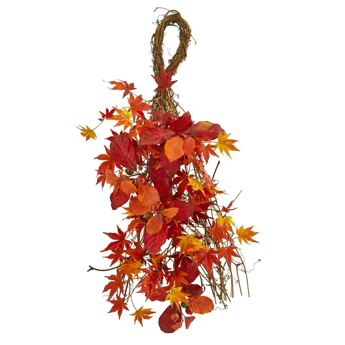 26" Japanese Maple Magnolia Leaf Berries Wreath