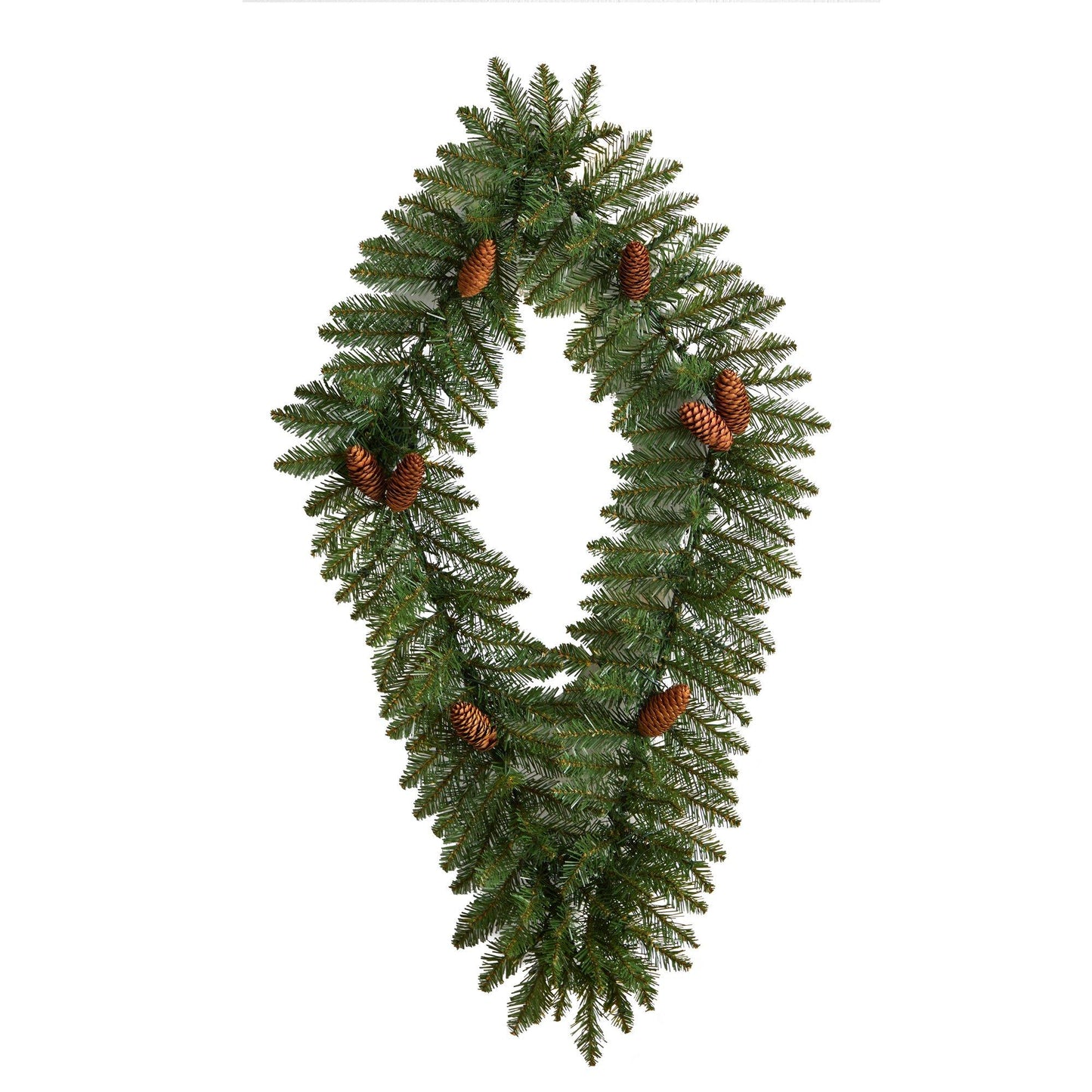 3' Diamond Wreath w/Pinecones 50 LEDs & 150 Branches