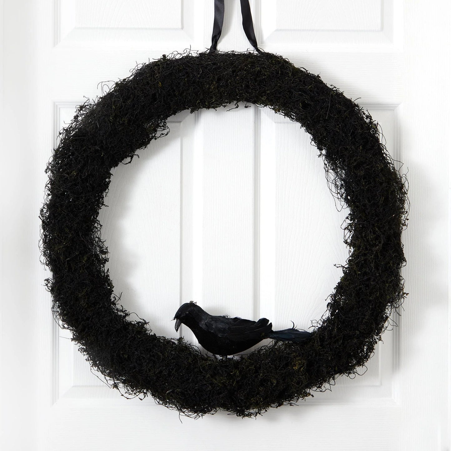 30" Halloween Black Raven Twig Wreath