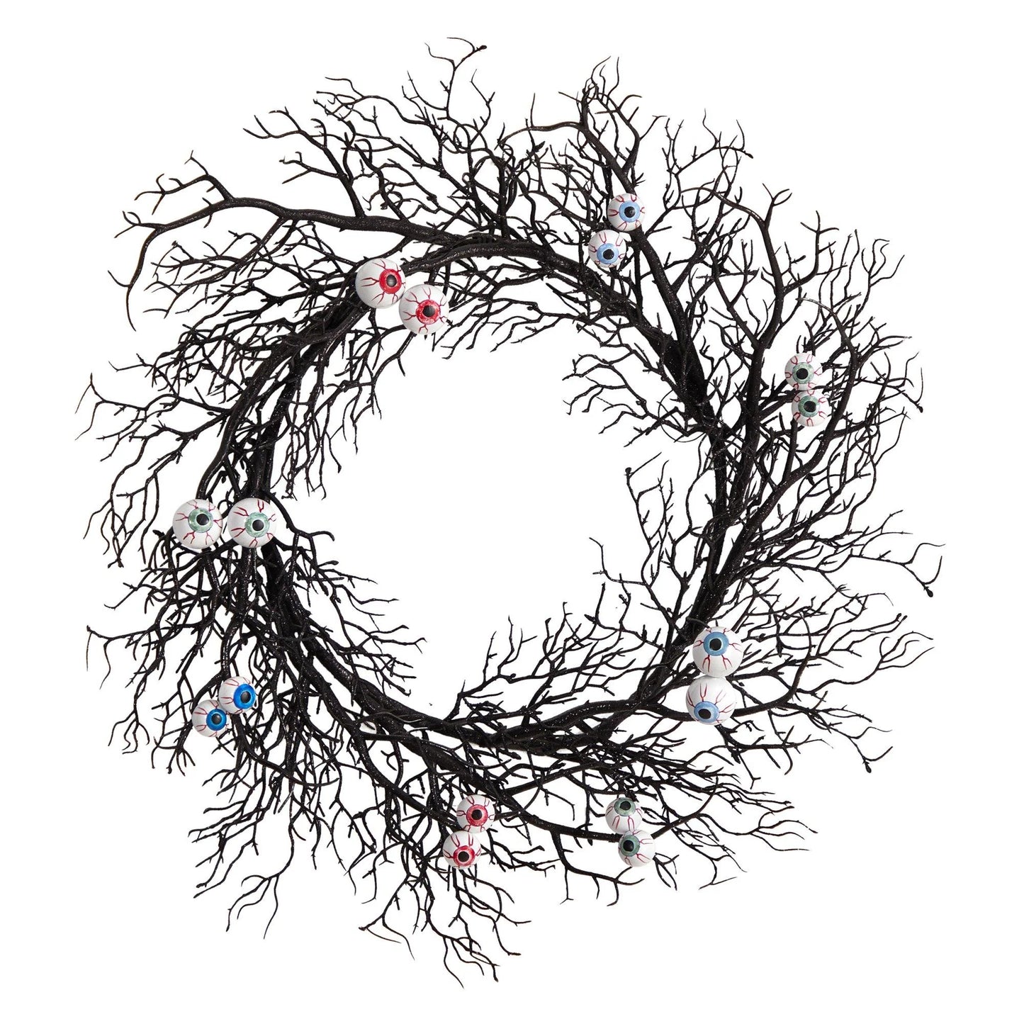 30" Halloween Gazing Eyeballs Twig Wreath