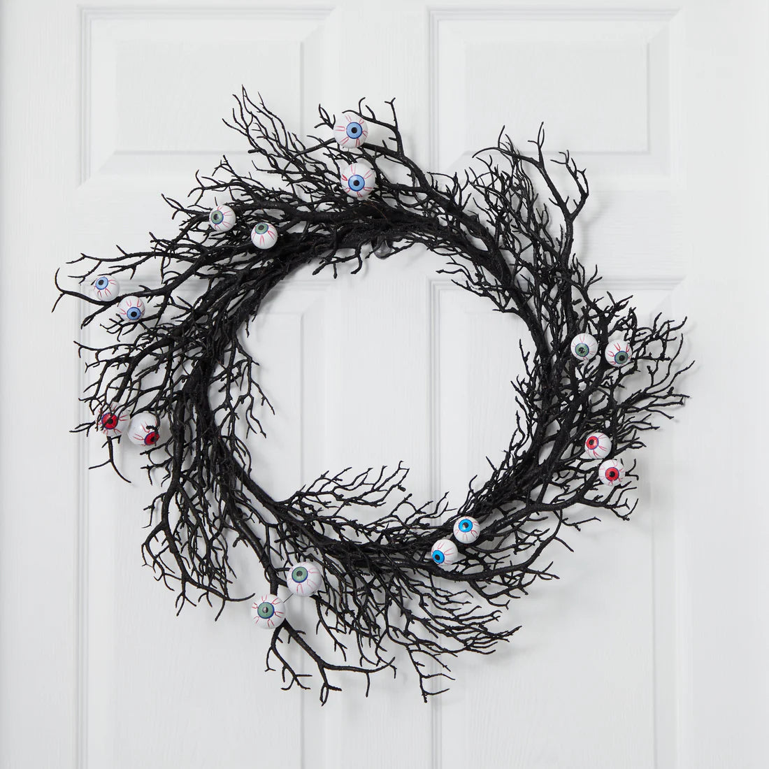 30" Halloween Gazing Eyeballs Twig Wreath