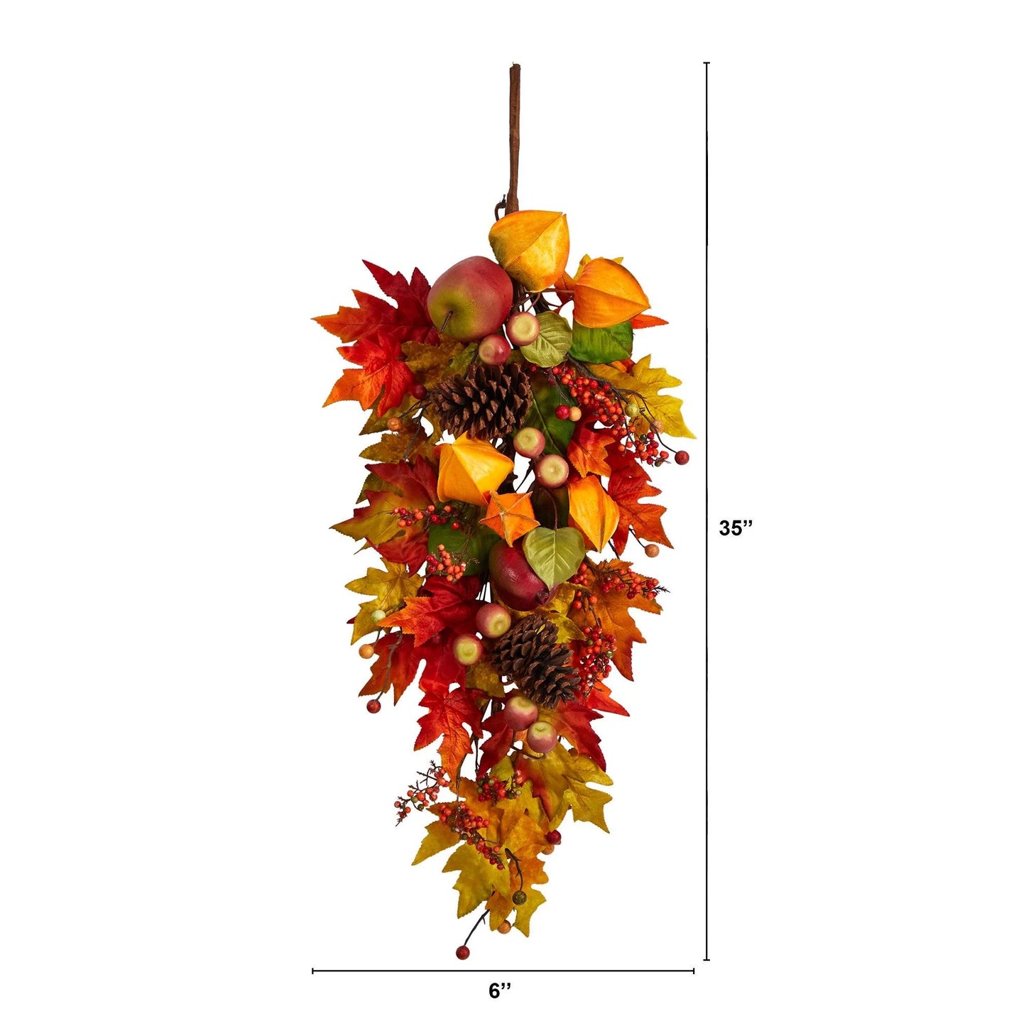 35" Autumn Maple Leaf and Berries Fall Teardrop