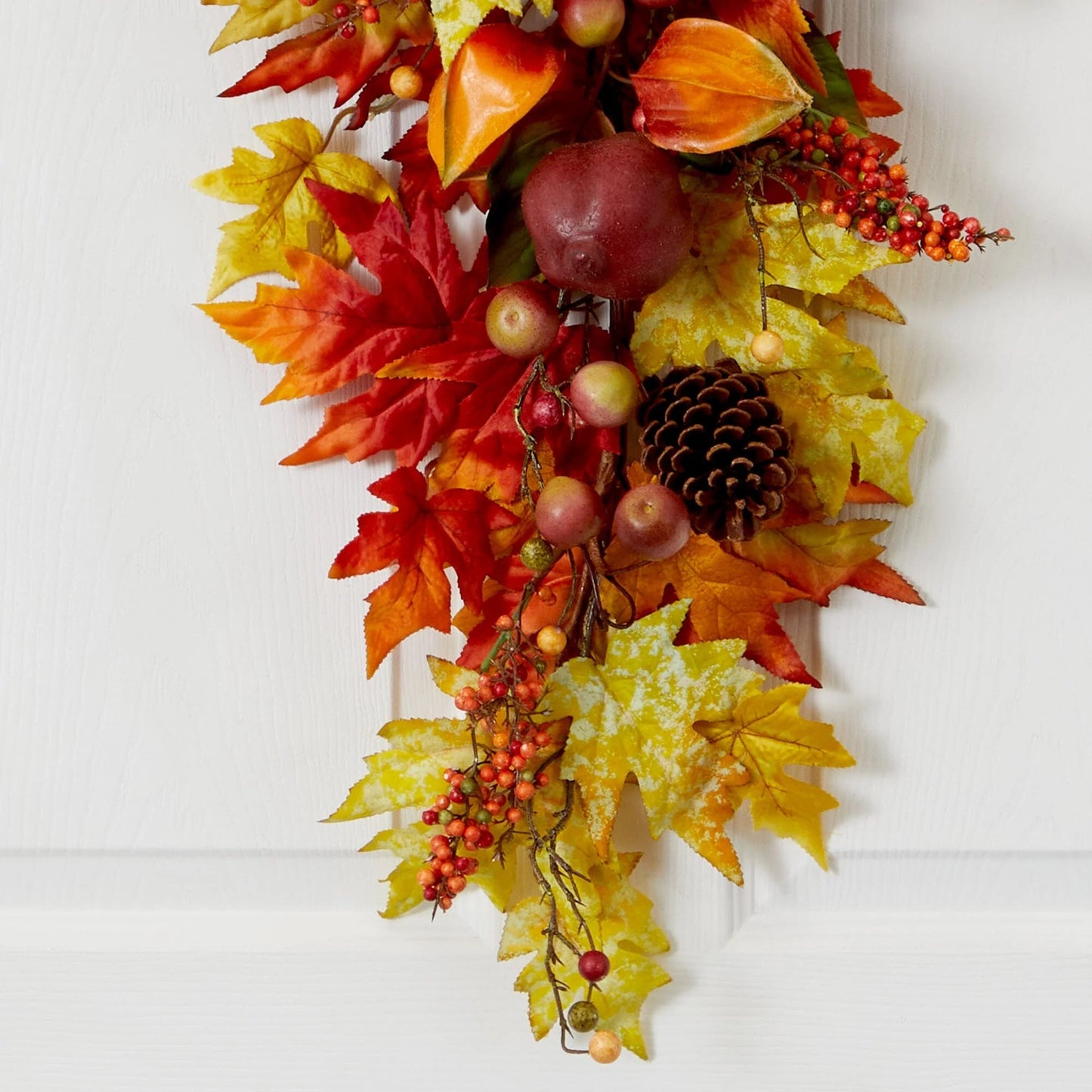 35" Autumn Maple Leaf and Berries Fall Teardrop