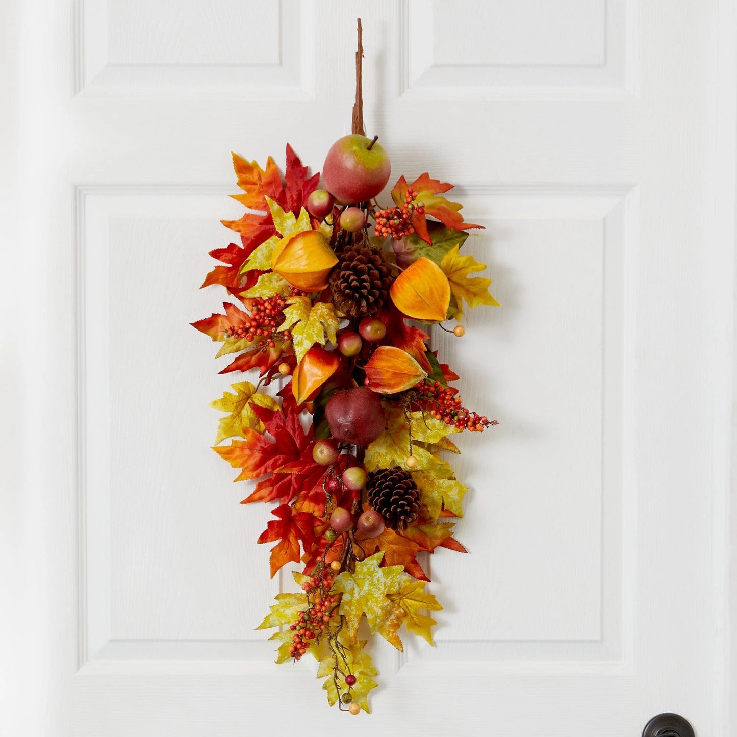 35" Autumn Maple Leaf and Berries Fall Teardrop