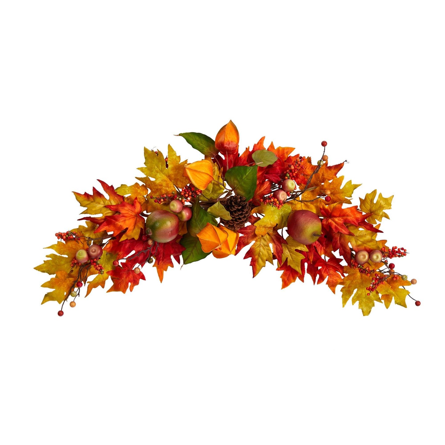 38" Autumn Maple Leaf Berry Artificial Swag