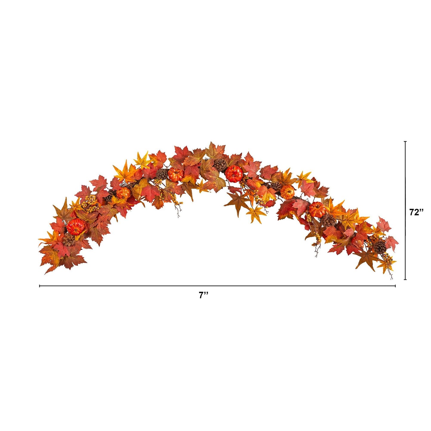 6’ Maple Leaf, Pumpkin, Gourd and Berry Fall Garland