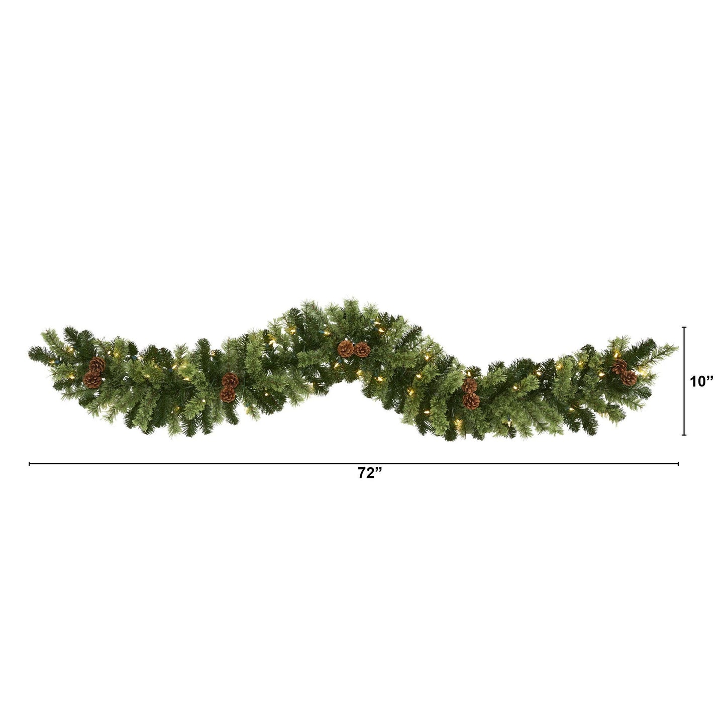 6' x 12" Garland 130 TIPS 50 Clear LED Lights