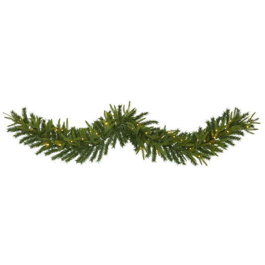 6’ Green Pine Christmas Garland with 35 LED Lights