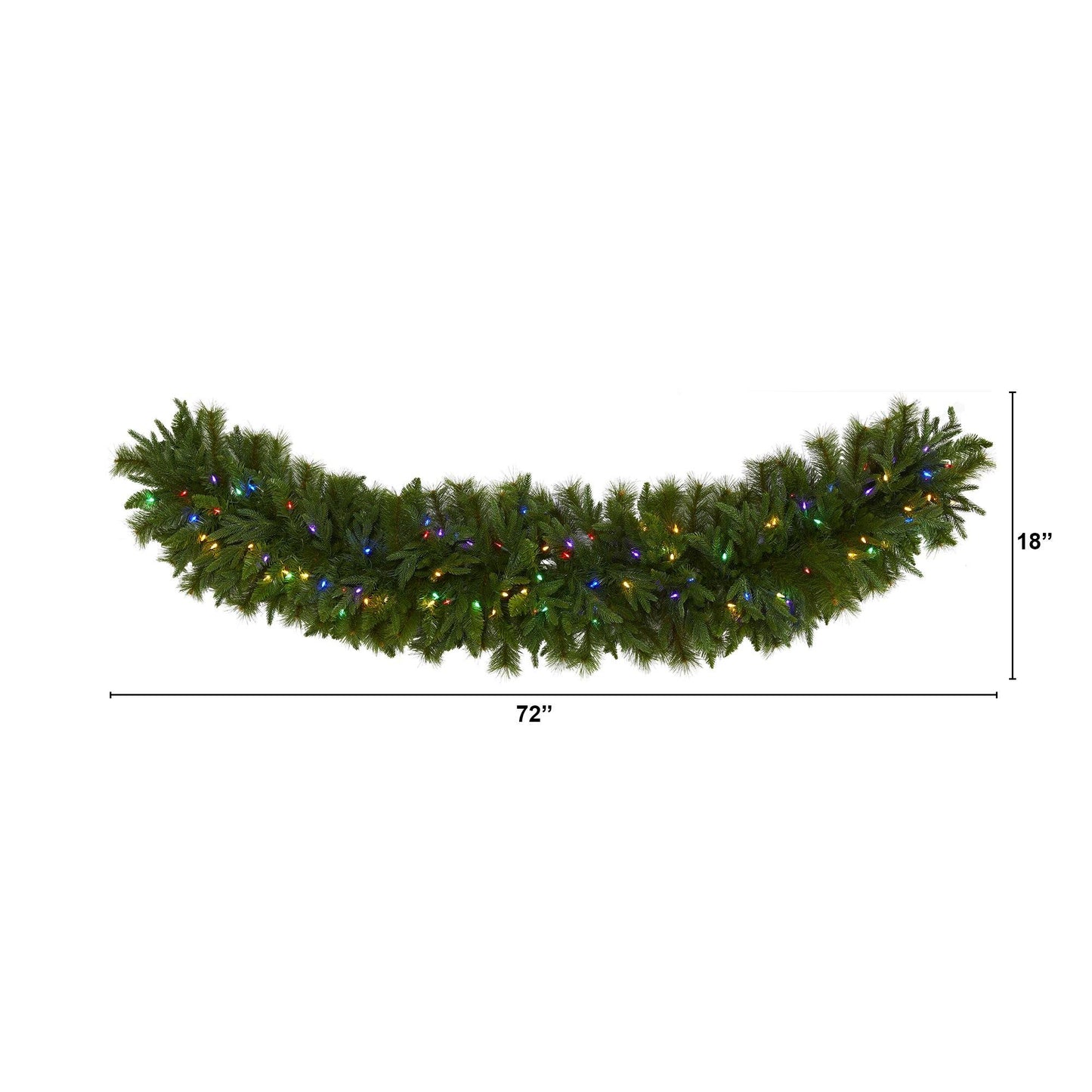 6' x 18" Christmas Garland with 200 TIPS and 100 MC LEDs