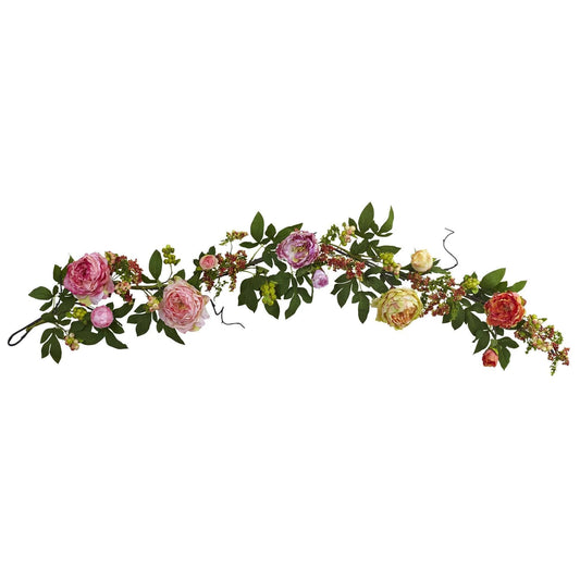 60" Peony Garland