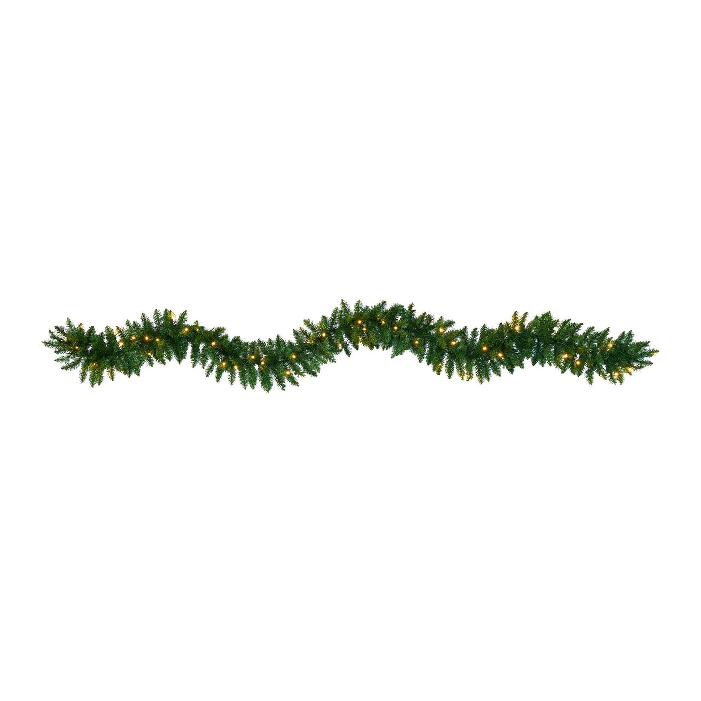 9’ Christmas Artificial Garland with 50 Clear LEDs Lights